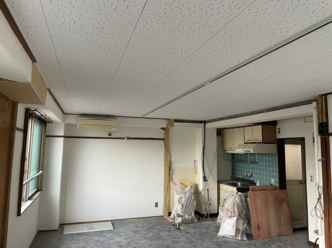 杉並区のアパート部分解体工事の様子（施工後）